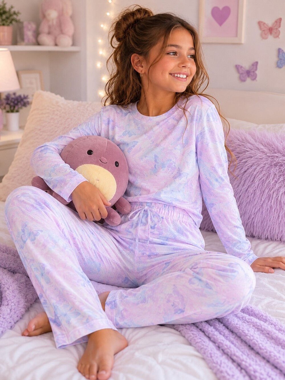 ✨ Cozy Pastel Winter PJ Set | Sleep On It | Size M (10/12) 💤❄️